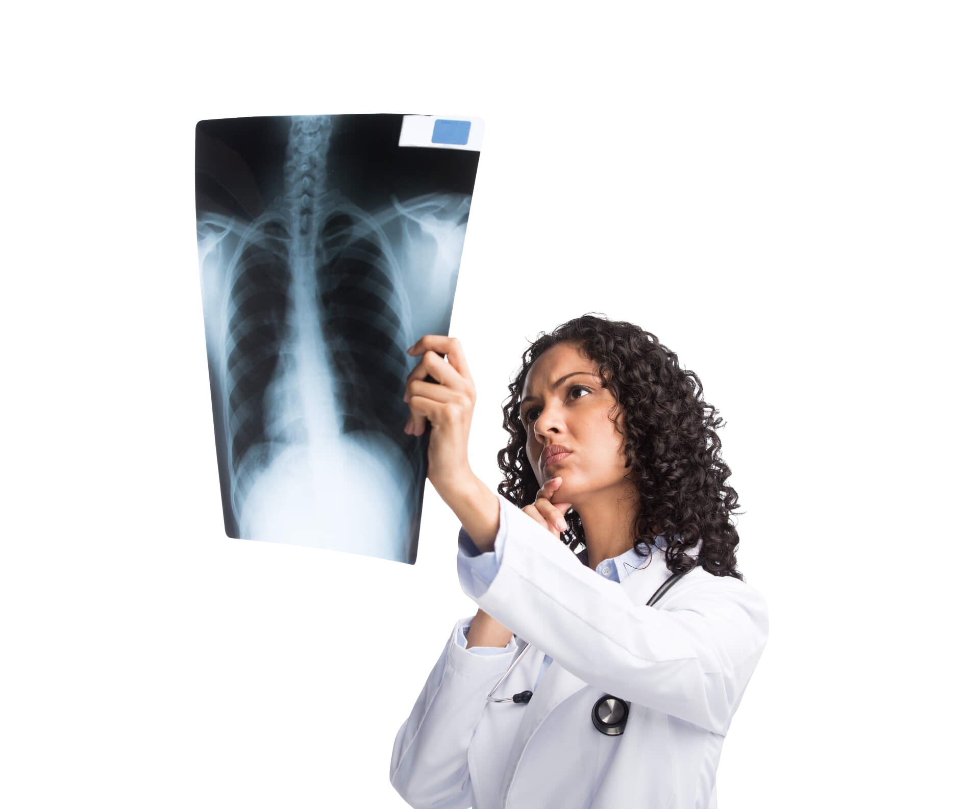 Radiologist analyzing X-ray